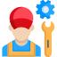 a person with a wrench and gear